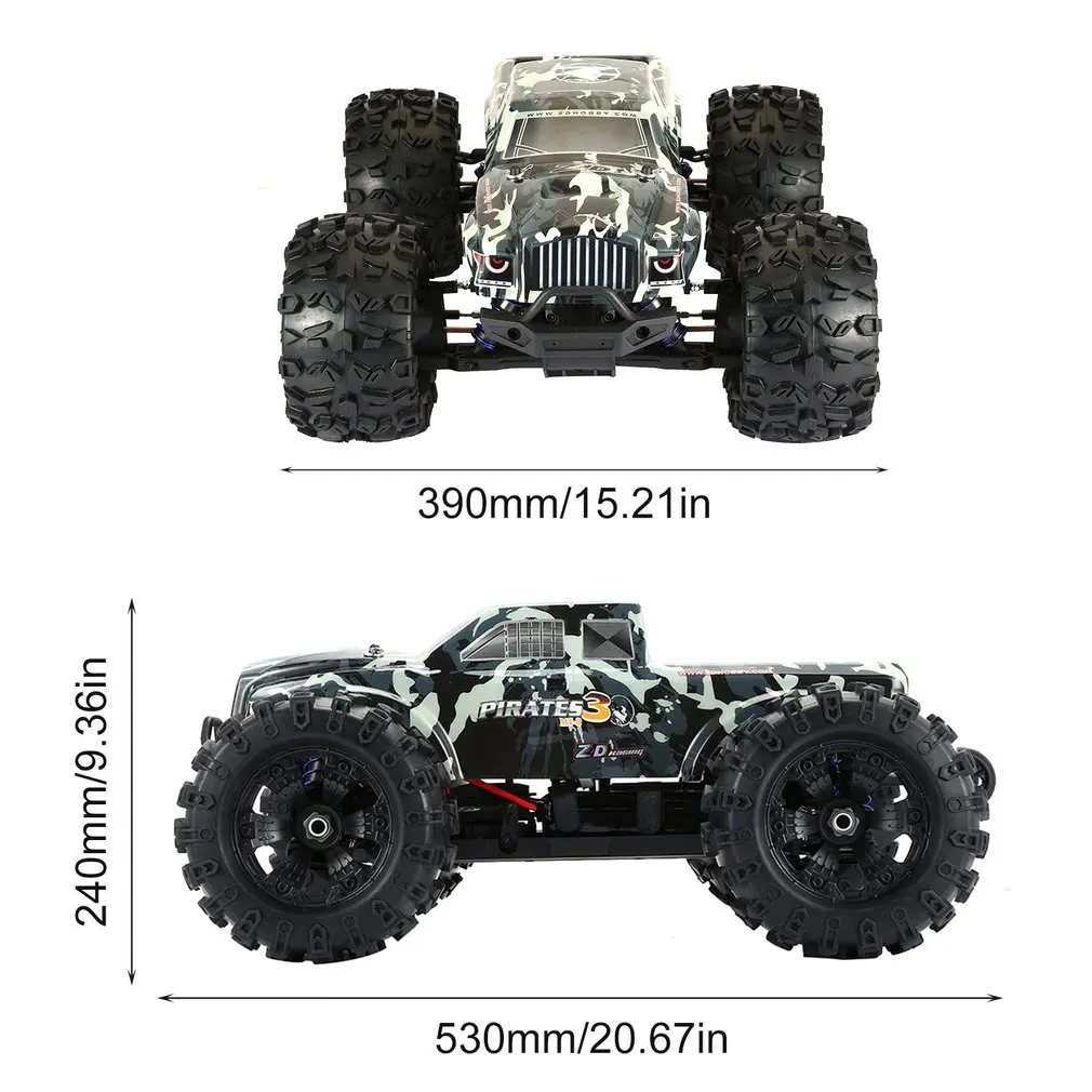 ZD RACING MT8 Pirates3 1/8 2,4 г 90 км/ч электрический бесщеточный RC гоночный автомобиль внедорожная модель большой ноги монстр грузовик RTR/Автомобильная рама