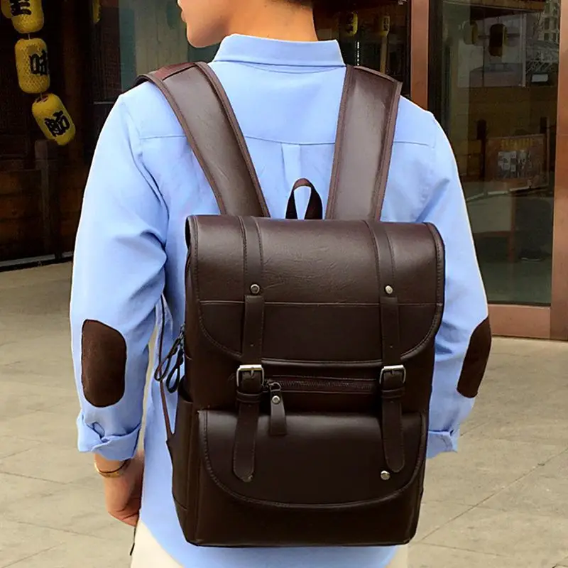 

Backpack men Korean version of the street retro British popular logo school bag fashion travel backpacks