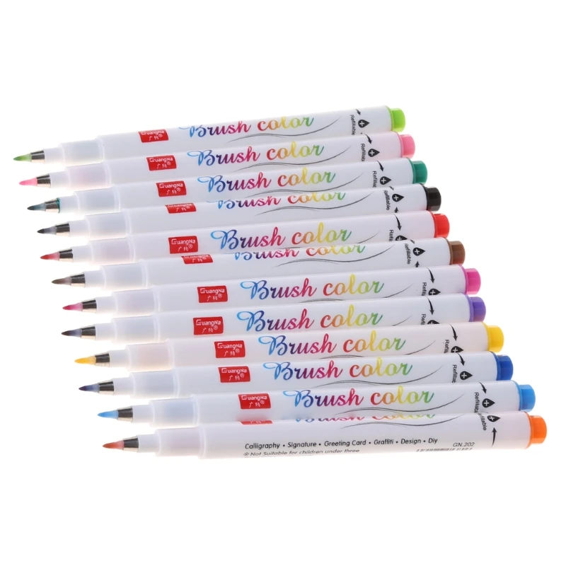 

G92E 12 Colors Calligraphy Marker Brush Pens Small Regular Script Art Drawing Signature Art Painting Supplies