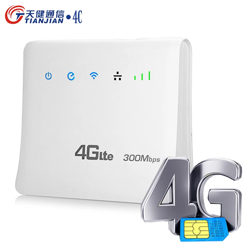Разблокированный 4G LTE Wi-Fi роутер 300 Мбит/с беспроводной модем Мобильная точка