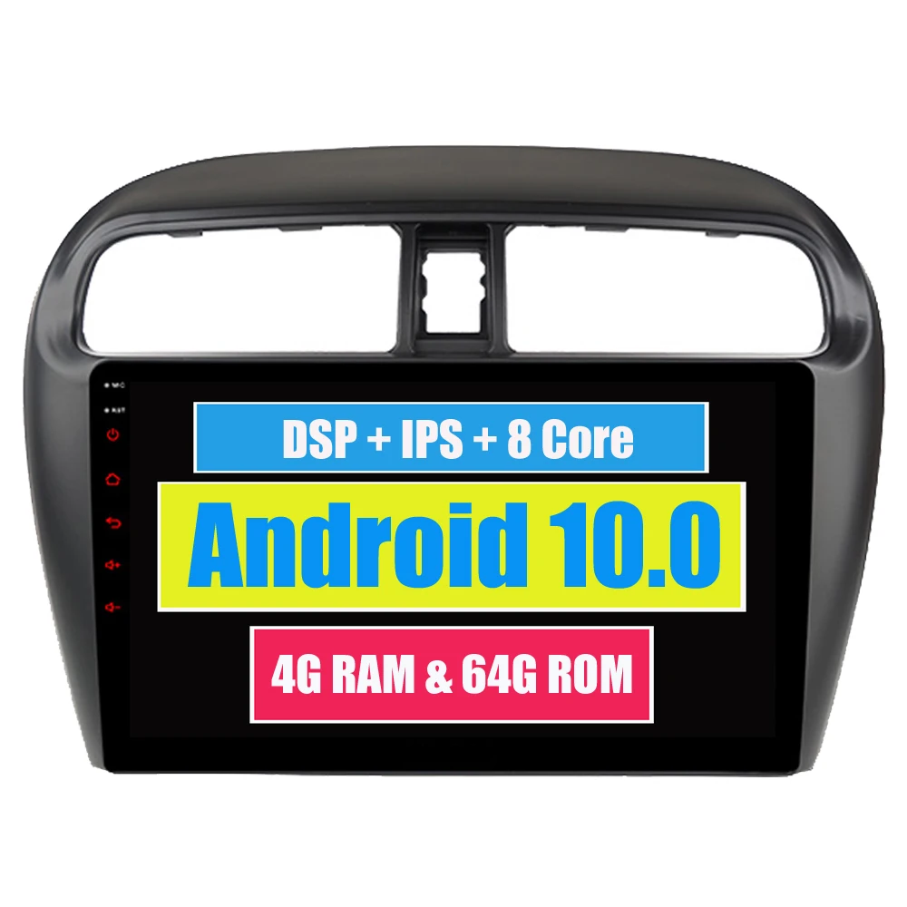 Автомобильный радиоприемник RoverOne Android 10 Octa Core GPS для Mitsubishi Mirage GT G4 2014 2017 сенсорный