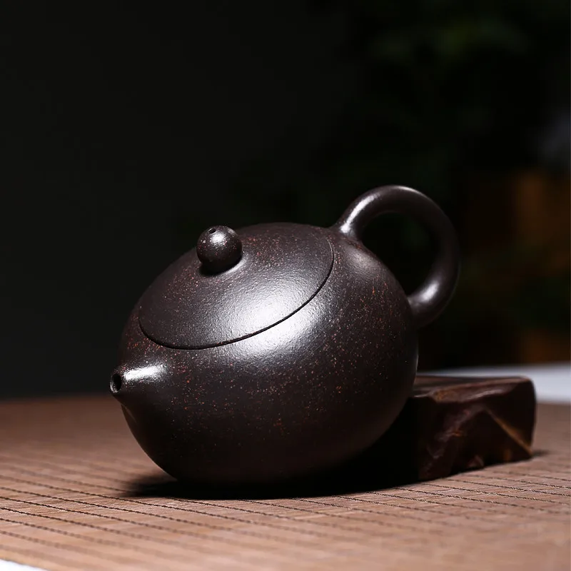 

Authentic yixing famous ore pure manual recommended teapot tea set household gifts black gold sand's beauty