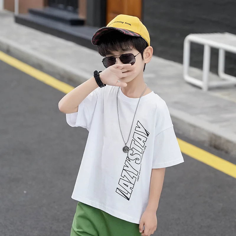 New White Spring Summer Kids Clothes Suit Baby Boys T-shirt+ Shorts 2pcs/Set Kids Teenage Top Sport Children's Day Gift Formal