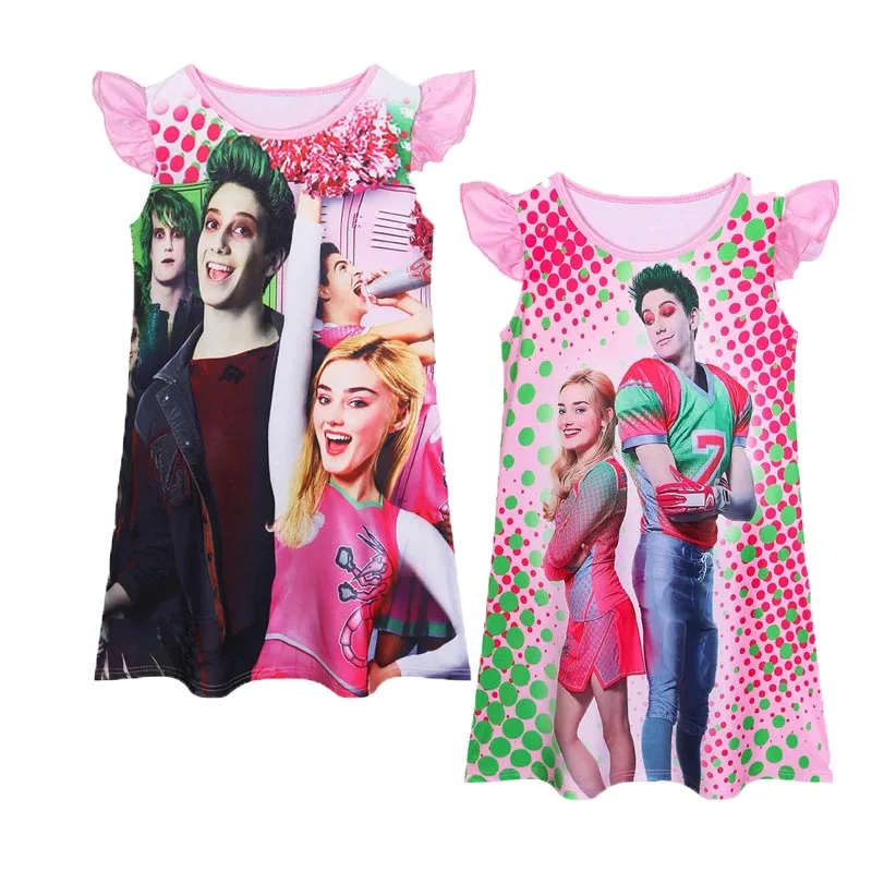 Детские платья для девочек зомби 2 Эддисон Косплей без рукавов с оборками Ночная