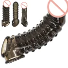 Чехол для Увеличителя пениса, многоразовые презервативы для увеличения пениса, толстые Кольца для пениса, интимные игрушки для взрослых, удлинитель пениса, чехол