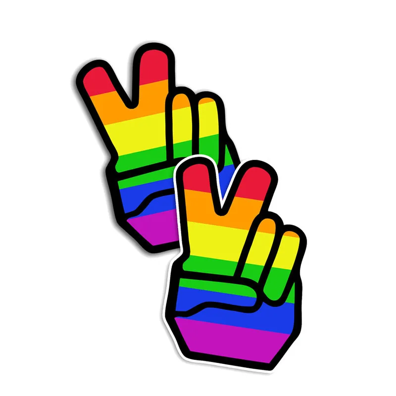 

New Gay Pride Rainbow Hand Car Sticker Decals High-quality Car Decals Bumper Bodywork Vinyl Car Interior KK11*8cm