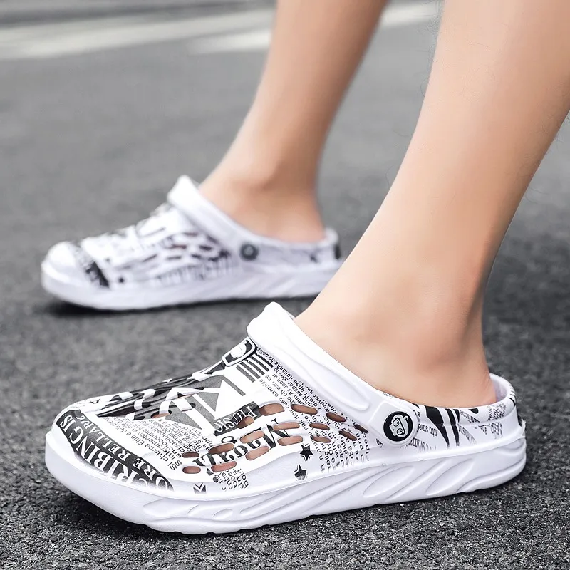 Удобные мужские садовые сабо дышащие сандалии из ЭВА повседневная обувь для