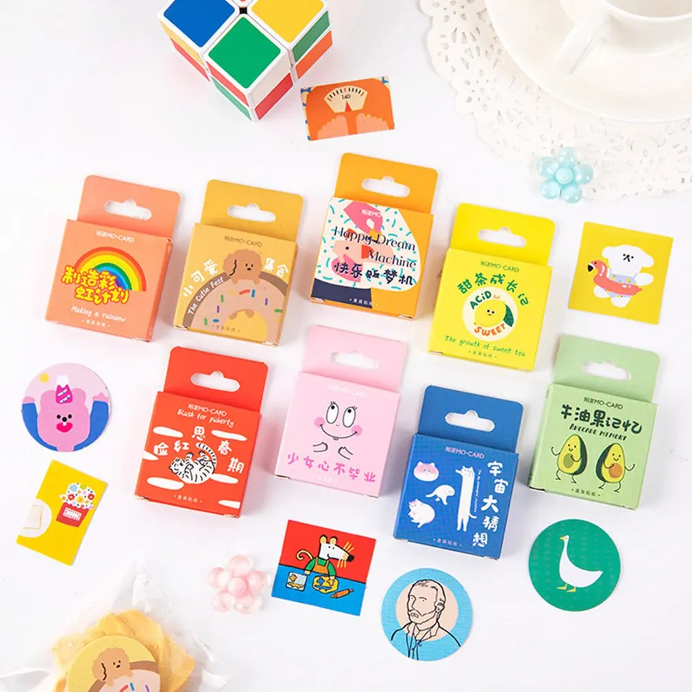 Милые наклейки в коробках с героями мультфильмов для девочек авокадо