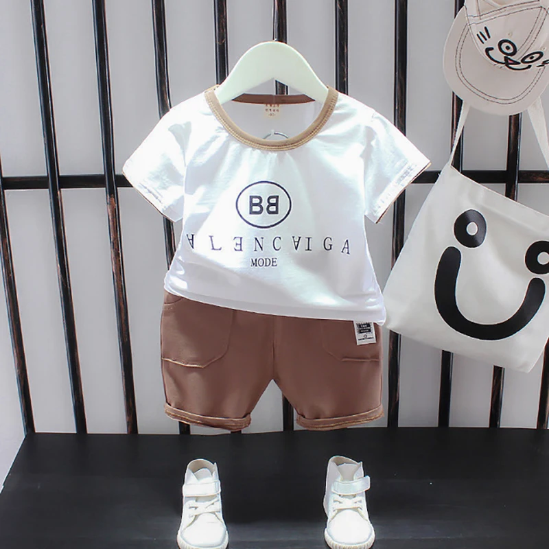 Детский костюм в полоску с мультяшным принтом детская одежда для маленьких