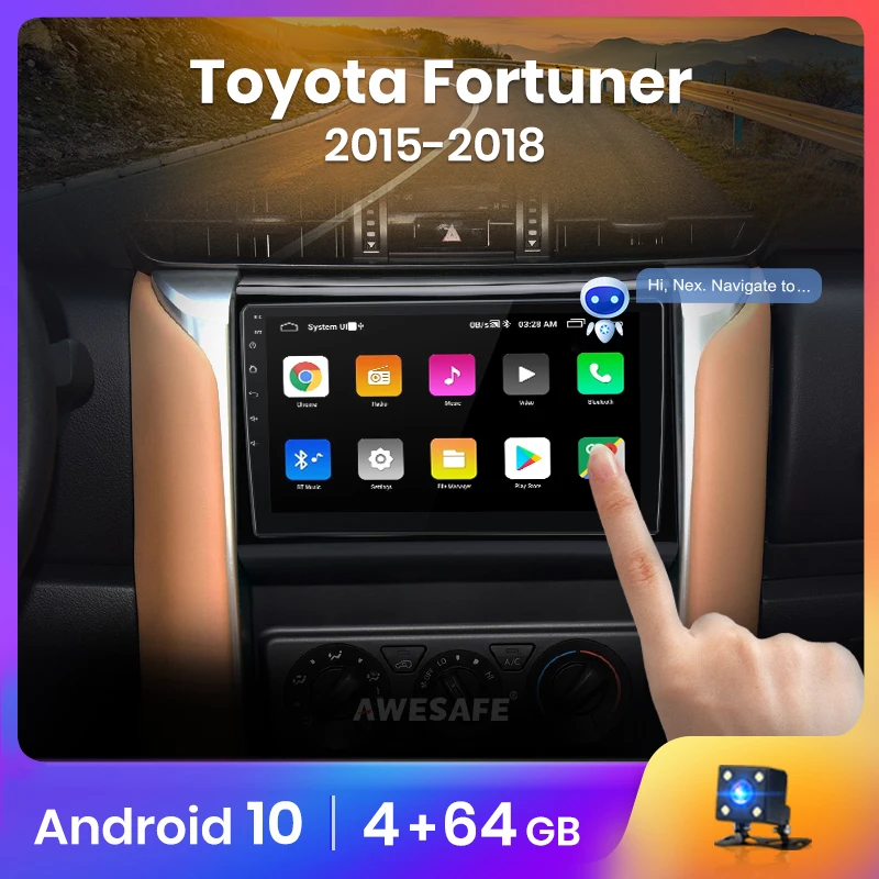 Автомагнитола AWESAFE PX9 мультимедийный видеоплеер на Android 10 с GPS для Toyota Fortuner