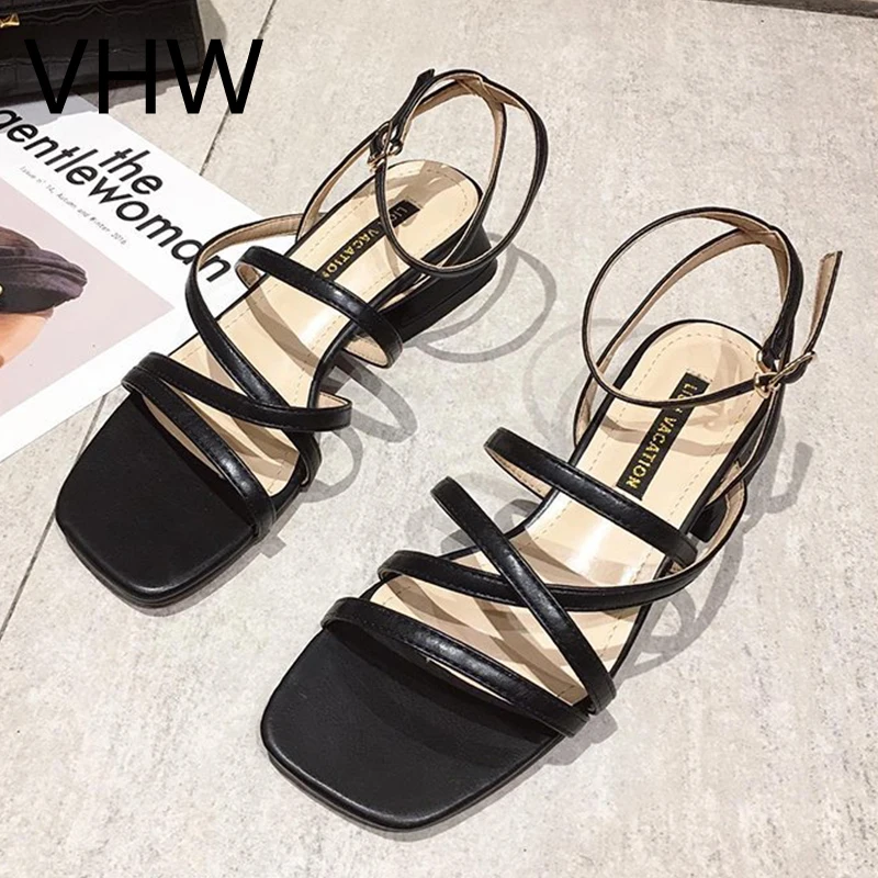 

2021 Women Sandals Summer Red Fashion Square Toe Mid Heels Shoes Elegant Ladies Cross Narrow Band Shoes Female Casual Sandals
