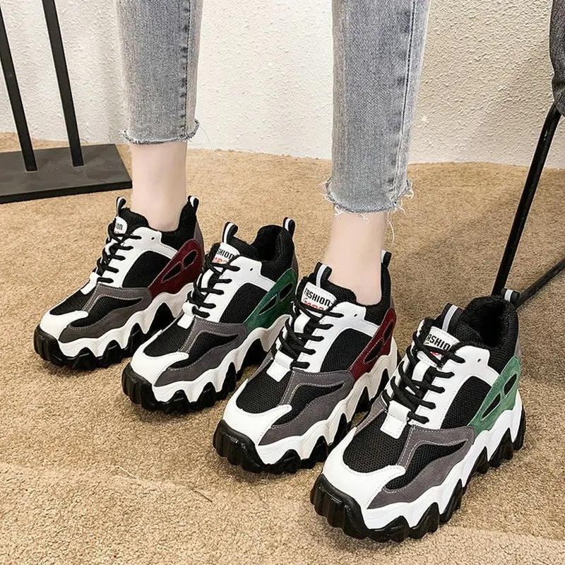 Модная повседневная обувь на танкетке Chaussures Обувь с высоким берцем Женские