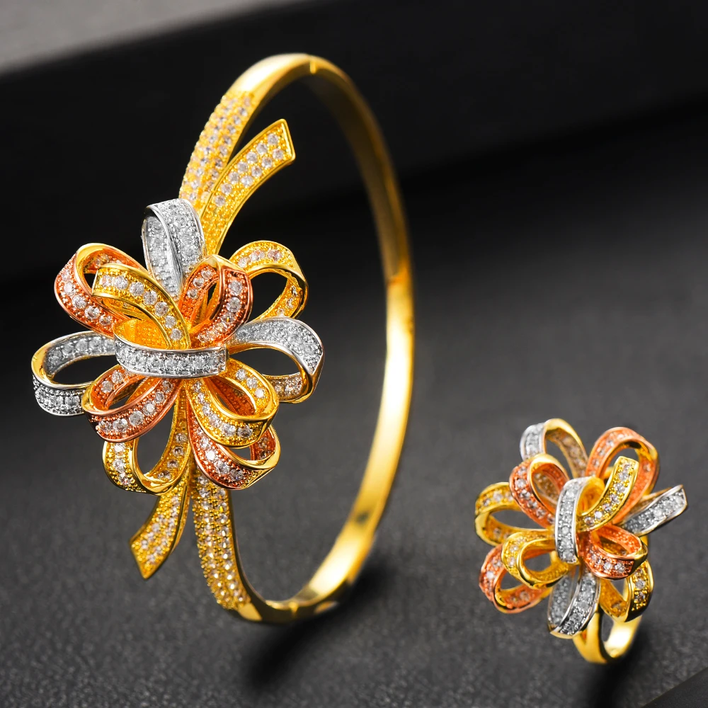 Роскошные комплекты свадебных украшений GODKI из 3 предметов с бантом серьгами