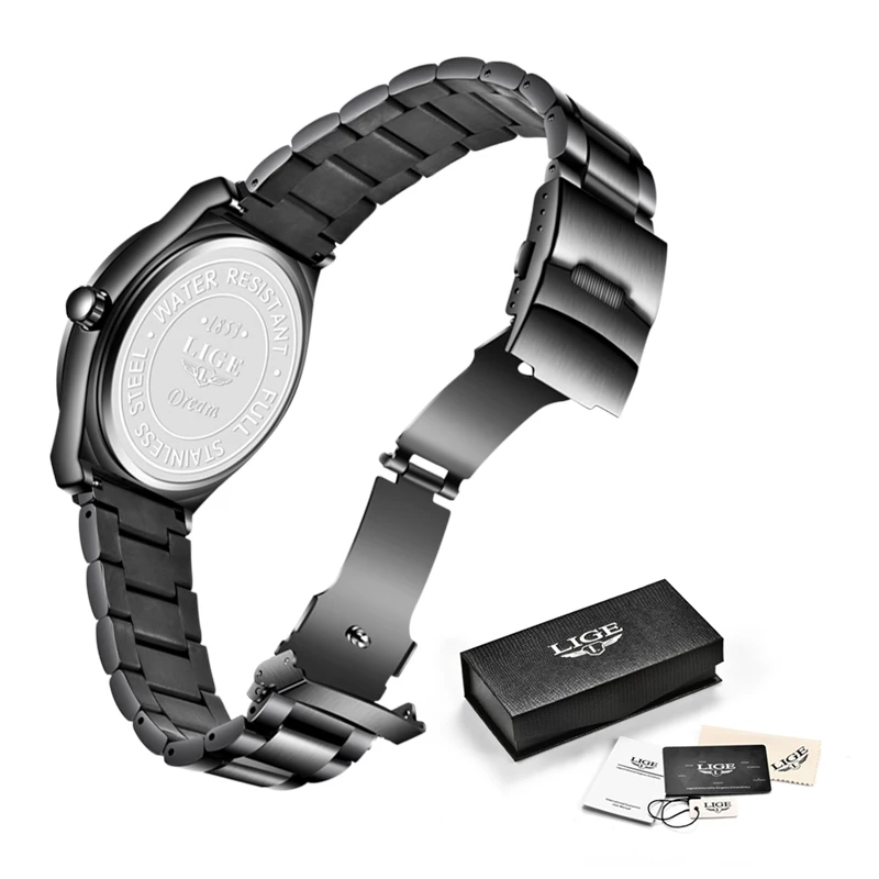 

2020 LIGE New Fashion Black Skull Mens Watches Top Brand Luxury Classic Watch Men Quartz Clock Male Waterproof Sport Chronograph