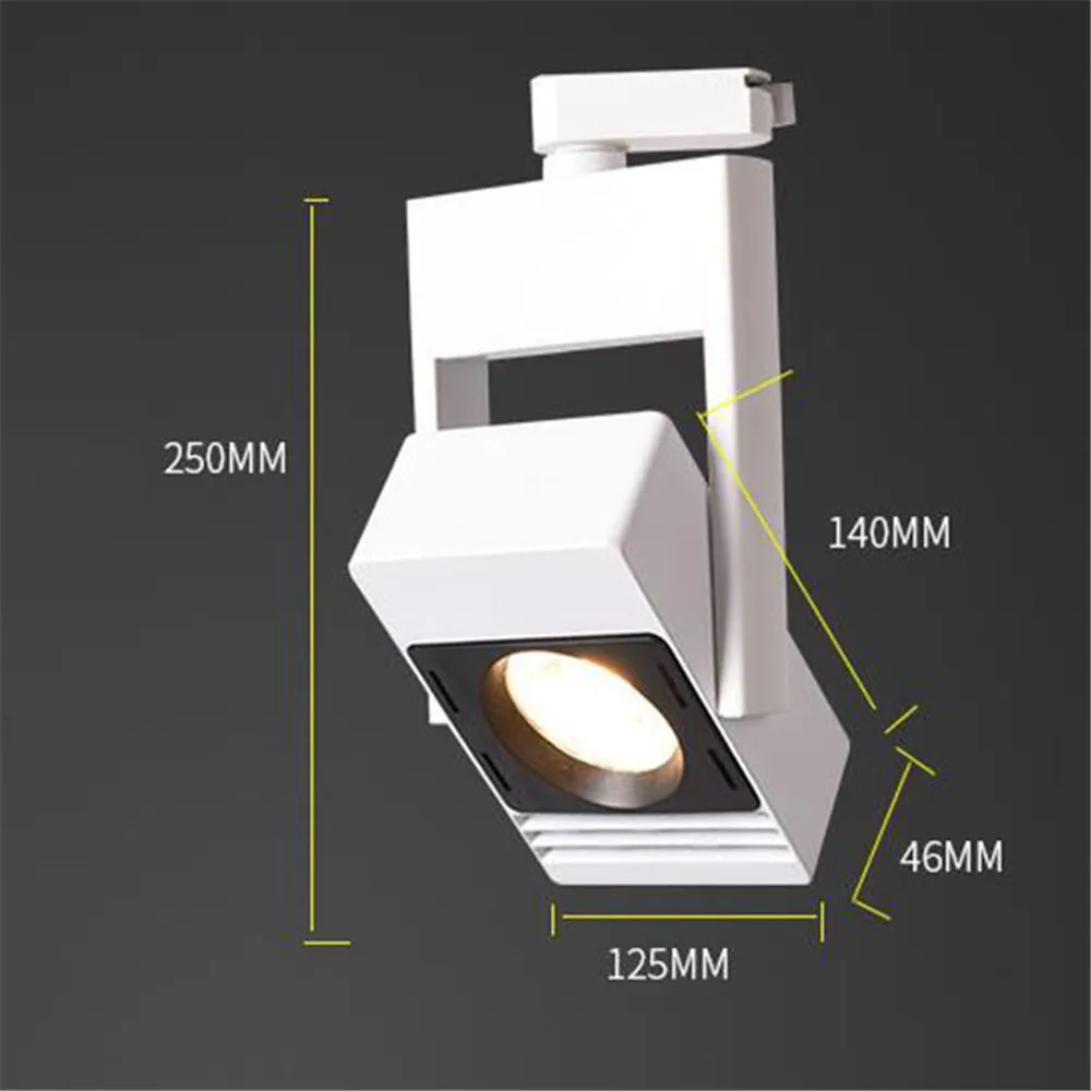 Черный Белый COB светодиодный светильник квадратная Светодиодная лампа 20 Вт Трек