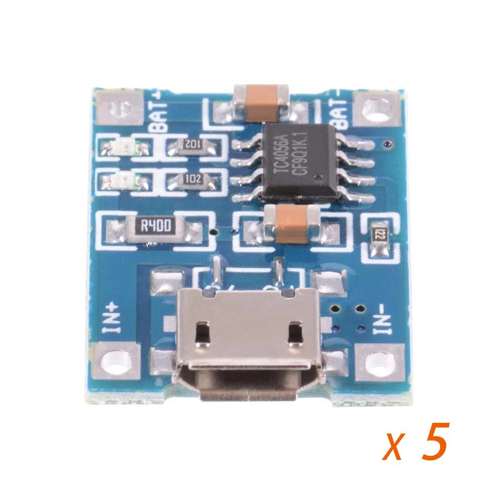 Micro USB 5 шт. 5 в tenstar Robot 1A Micro/Mini USB 18650 литиевая батарея зарядное устройство Модуль+ защита двойные функции TP4056 - Цвет: Micro USB