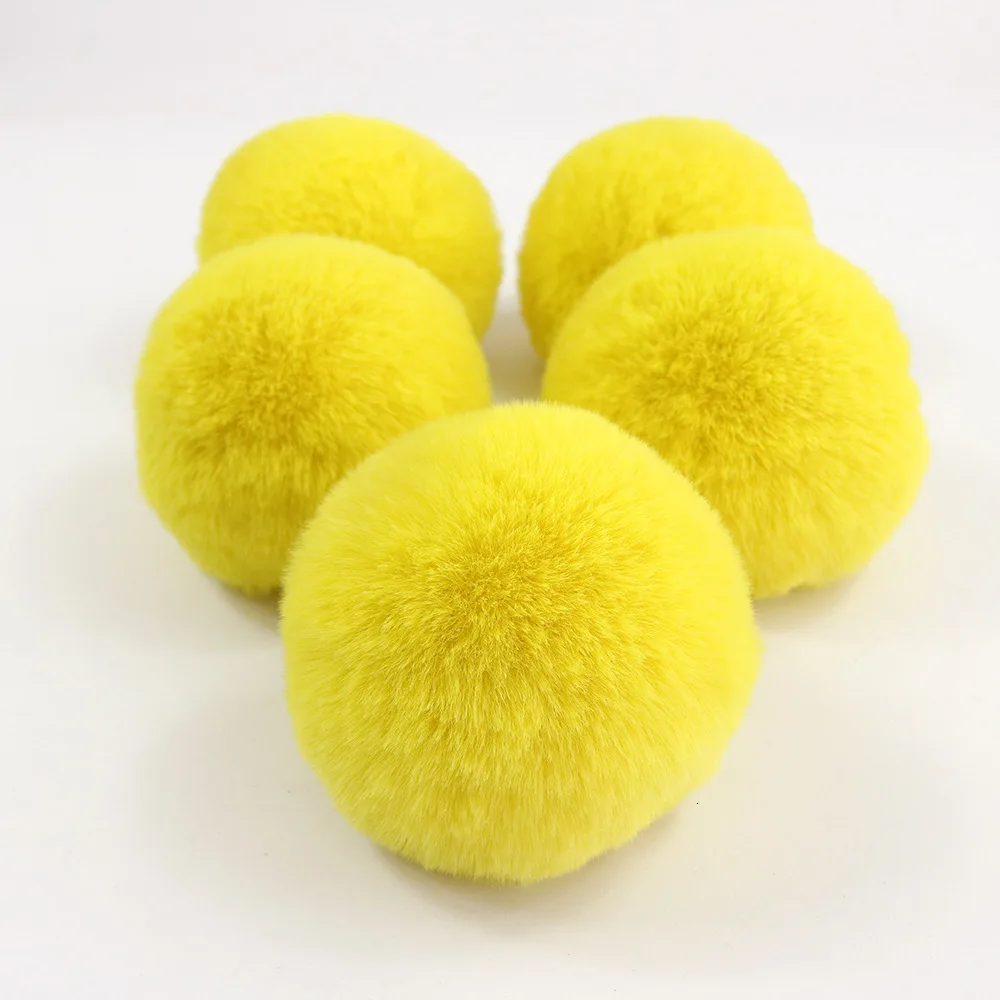 yellow 10 см мех мяч имитация кролика рекс шагге мяч Одежда обувь и шапки Аксессуары Ювелирные изделия Подвески ручная работа аксессуары - Цвет: yellow
