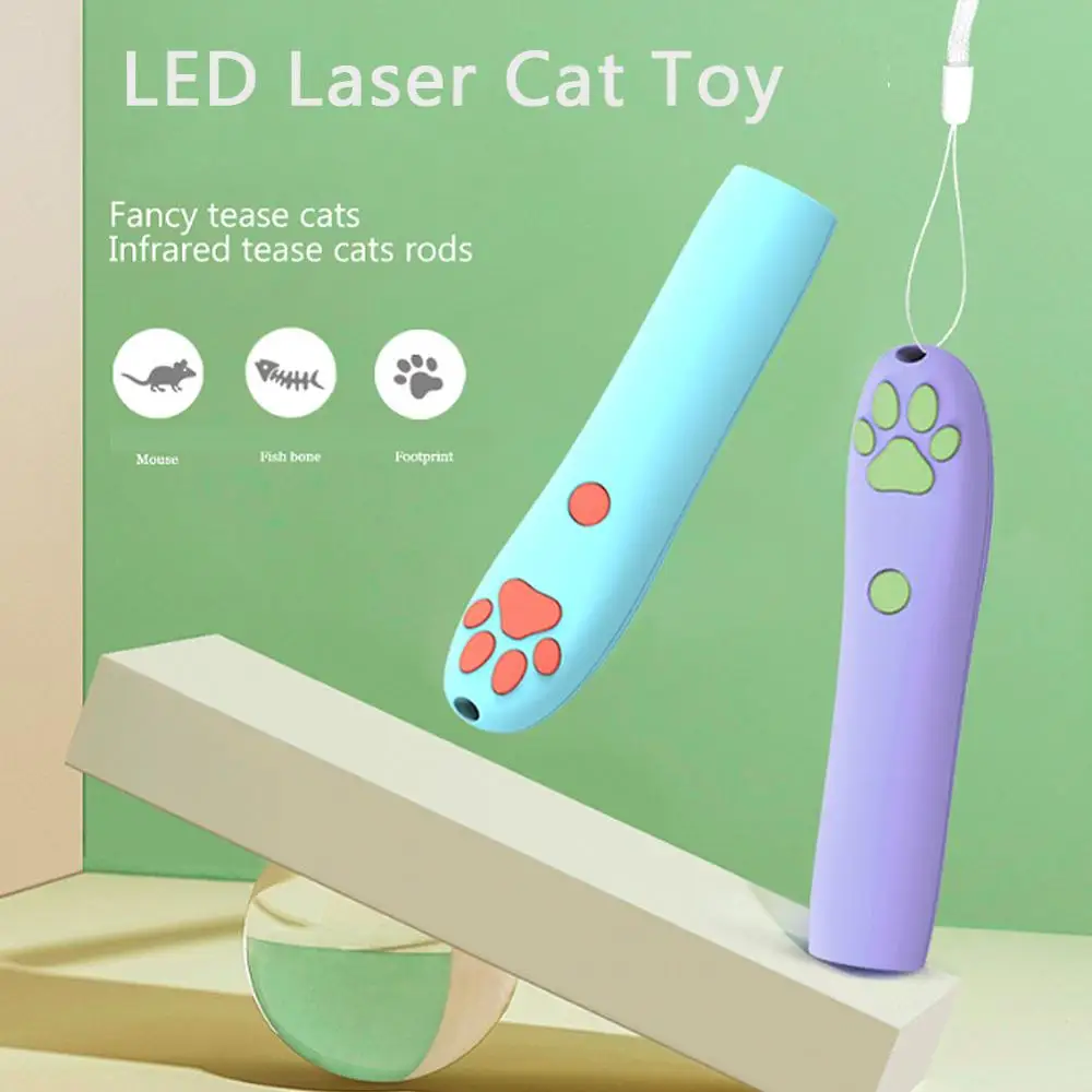 

Pet Funny LED Stick Cat Laser Toy Cute Cat paw Shape Projection Pen Kitten Interactive Toy Cat Paw Projection Stick Pet Supplies