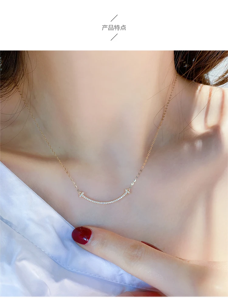 

18k Au750 gold necklace and use moissanite