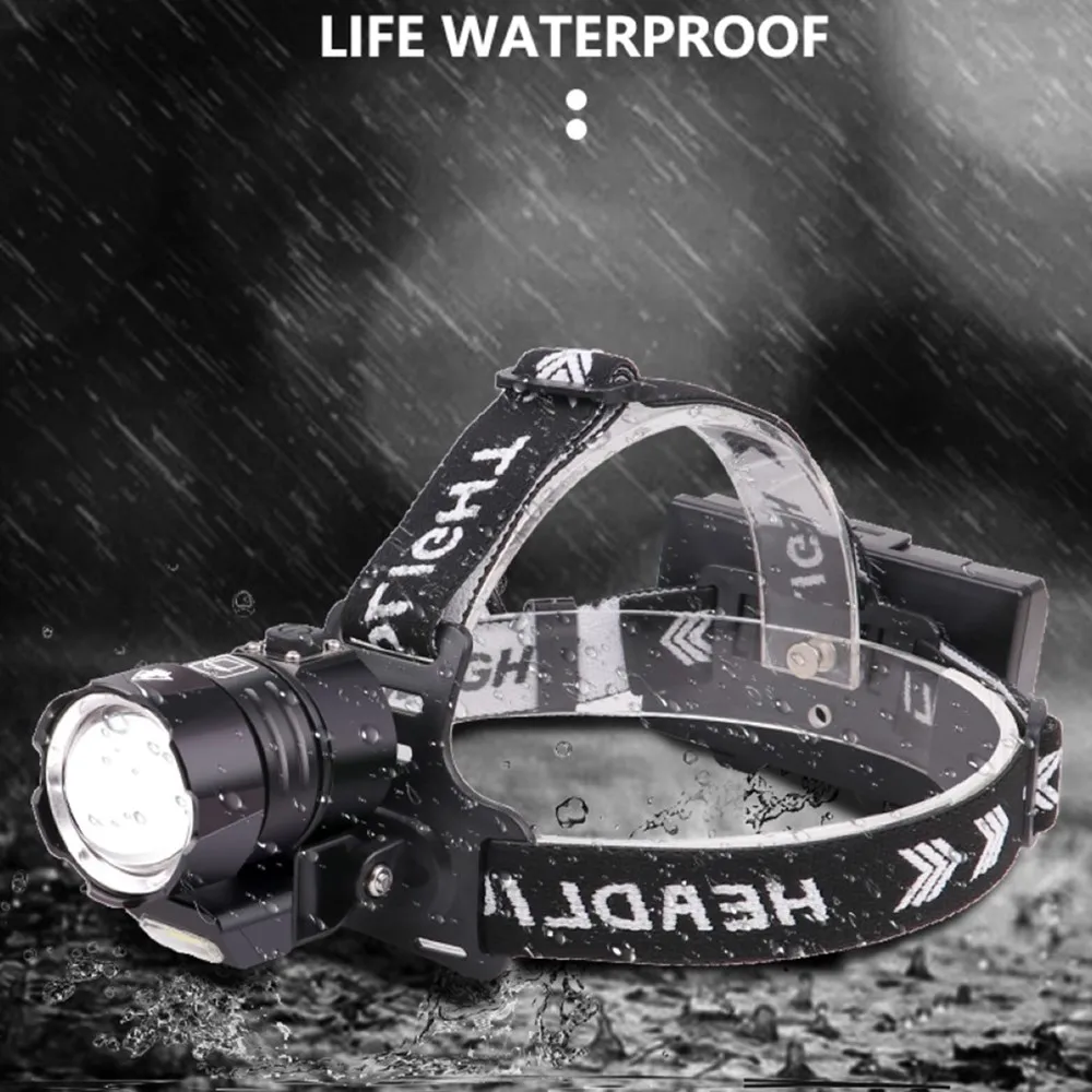 

Светодиодный налобный фонарь XHP90, водонепроницаемый Головной фонарь с аккумулятором и зумом, с COB матрицей, для взрослых, для ночного бега, к...
