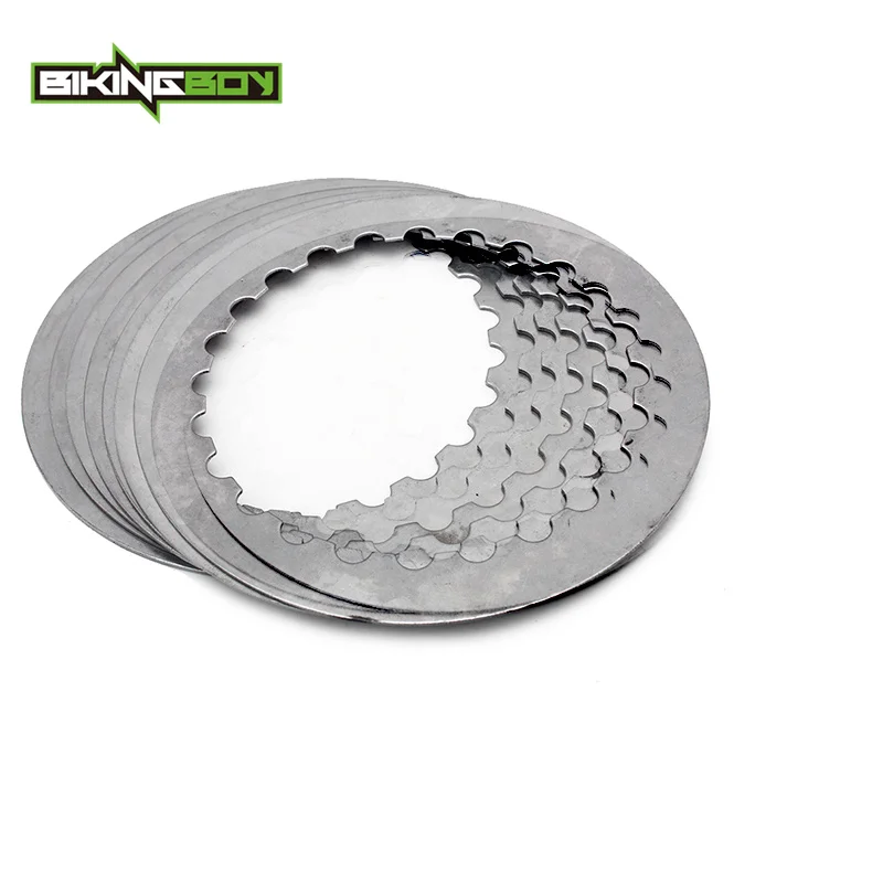 9 pc Steel Plates BIKINGBOY 8 сцепления Бумага фрикционные диски+ 9 Сталь сепаратор пластины+ 1 Весна 250 300 450 500 EXC-F SX XC XC-W SX-F XC-F 18 17 - Цвет: 9 pc Steel Plates