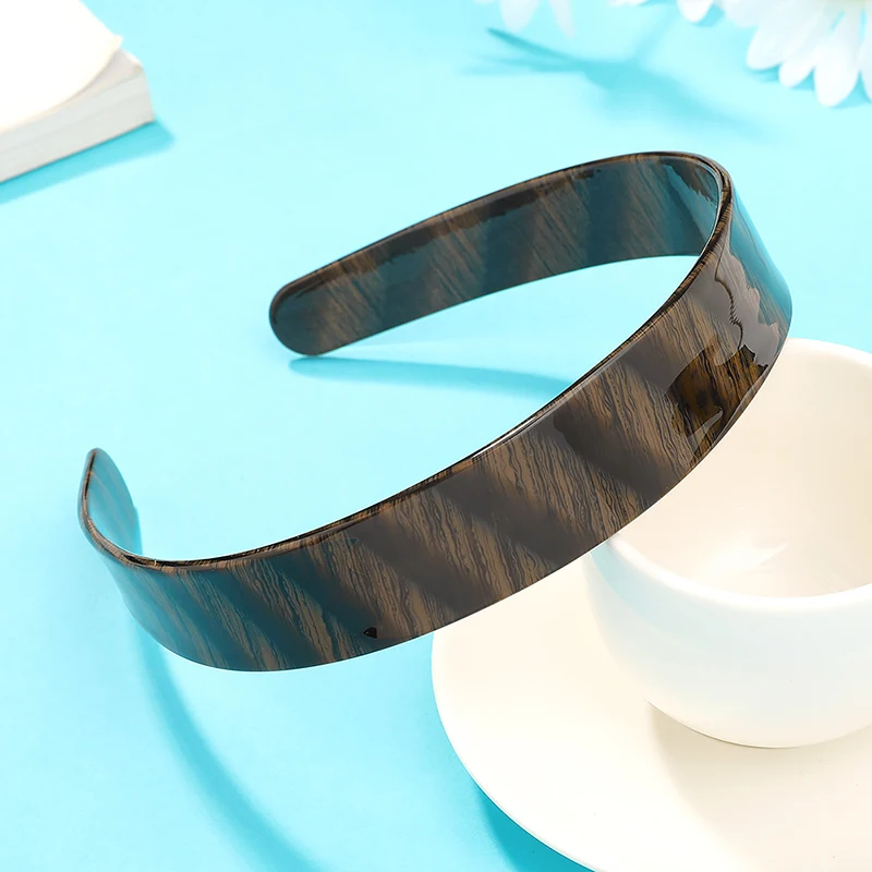 

Hot 1PC Acetate Fashion Wide Headband Hair Band Headwear Bezel Hair Accessories For Woman Satin Covered Resin Hairbands