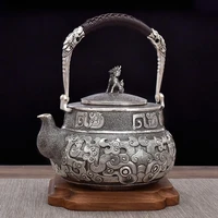 silver kettle sterling silver 999 silver teapot household kung fu tea set anti scalding handmade silver kettle 874g 1 3l