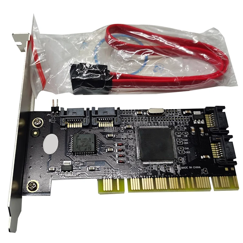 PCI Sata Внутренние порты Raid контроллер карты (4 порта) Sil3114 чипсет кабели с двумя