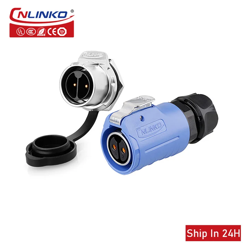 

Cnlinko LP20 2pin IP67 Waterproof Aviation Plug Socket 20A Power Connector for Solar Wind New Energy Power System Free Shipping