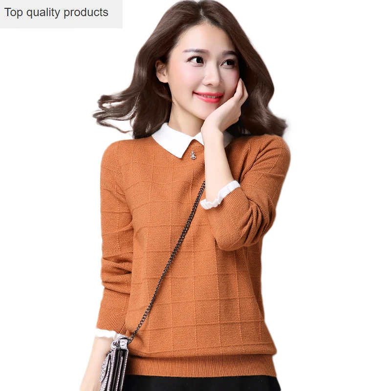 Женские пуловеры осень 2020 новинка размера плюс Повседневные вязаные топы