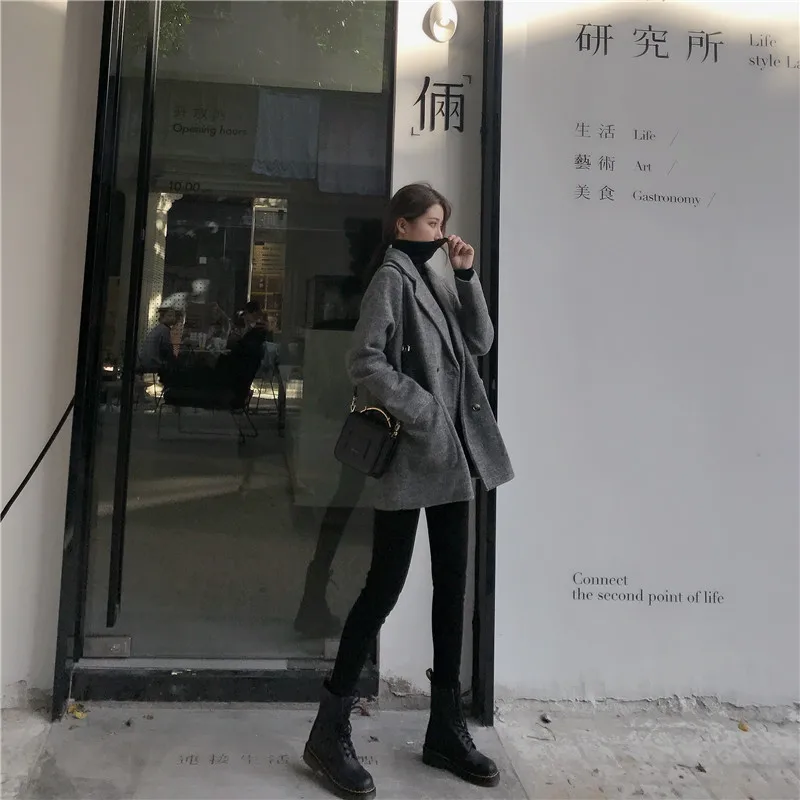 Женские офисные блейзеры HziriP плотный винтажный Женский блейзер с отложным