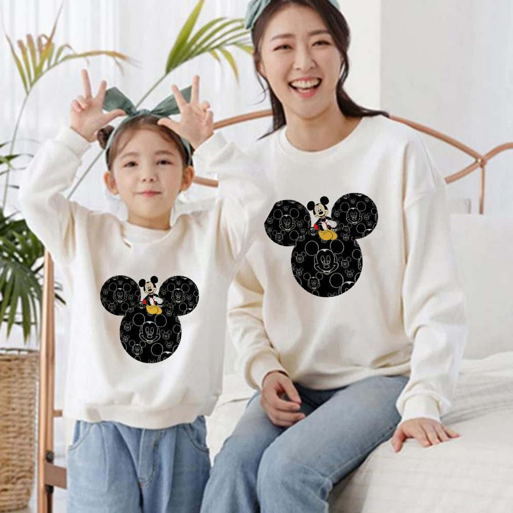 

Свитшот унисекс с цветочным принтом, модные худи для родителей и детей, удобный пуловер в стиле Харадзюку, с рисунком, для всей семьи