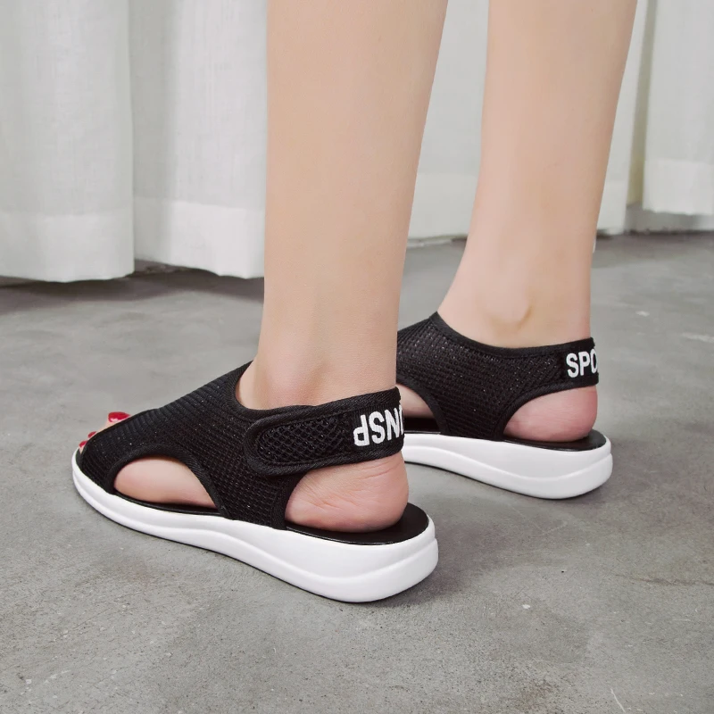 

Wome Casual Shoes Mesh Sandals Platform Sneakers Women Beach Shoes White Summer Shoes Hook & Loop sandalias zapatos mujer C7211