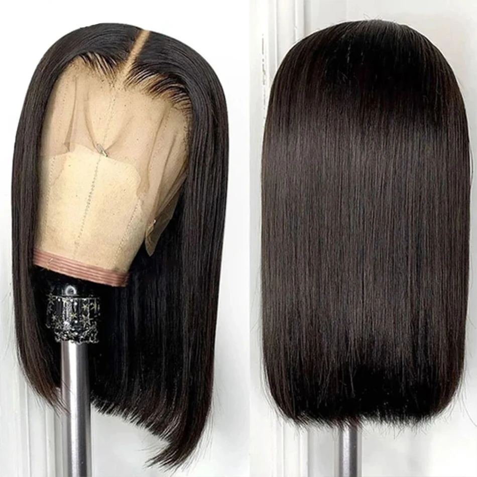 Brazilian Short Bob Wig Bone Straight Lace Front Wigs Human Hair For Women Hd 13x4 Lace Frontal Wig 4X4 Closure Wig Pre-Plucked