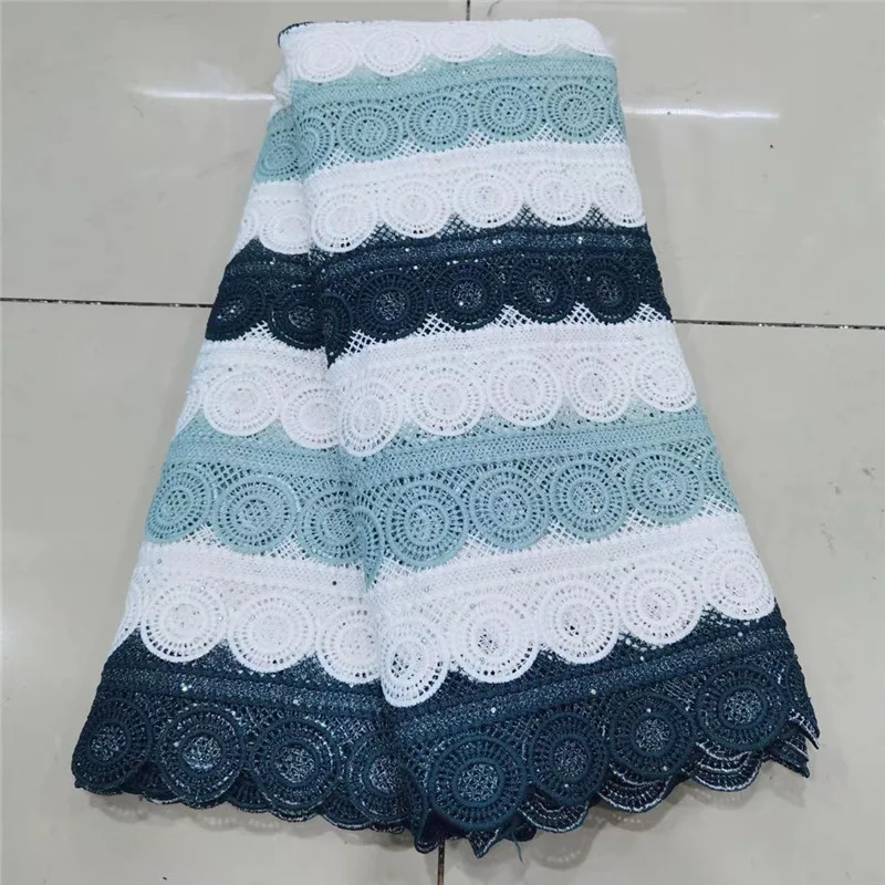 

2021 Latest Guipure Cord Lace Stones Embroiderey French African Lace Fabric High Quality Nigeria Lace Fabric For Wedding Y98