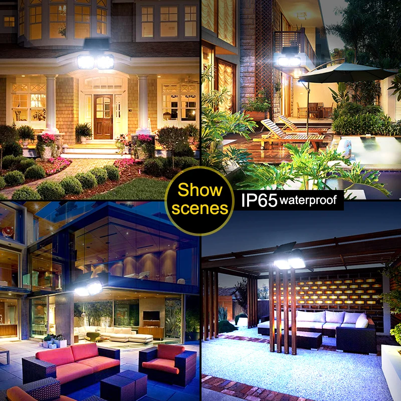

Solar Lights Adjustable Heads Solar Lamp IP65 Waterproof Solar Motion Sensor Light Wide Angle Illumination for Garage Garden