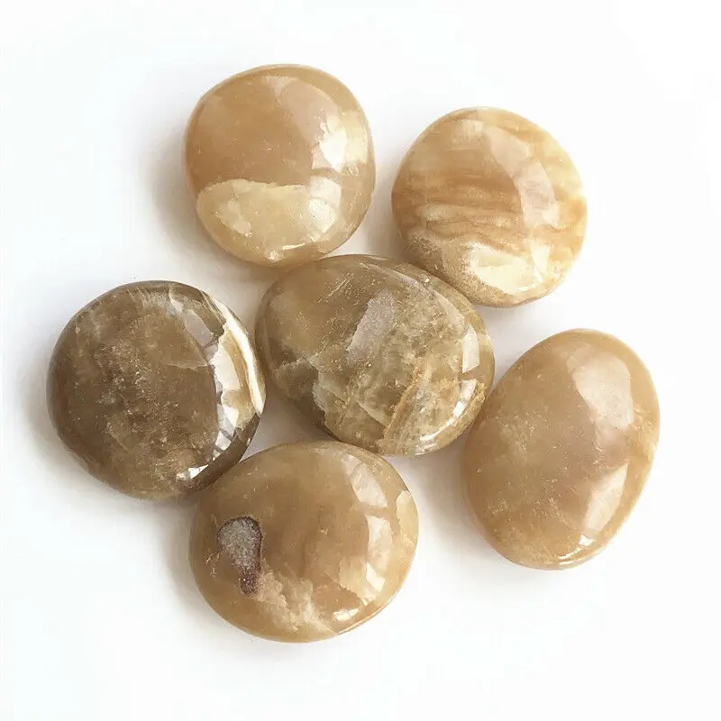 Прямая поставка Натуральный топаз Пальмовая Массажная Терапия полированный