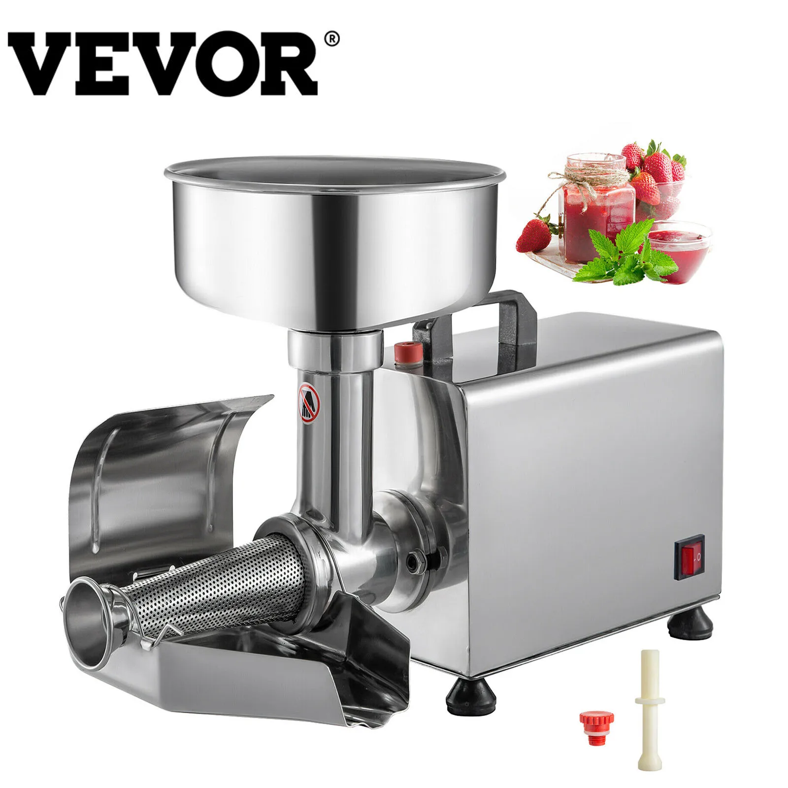 

VEVOR Electric Fruit Press Strainer Machine 90-160Kg/h Commercial Food Strainer Sauce Maker Stainless Steel Tomato Milling Tool