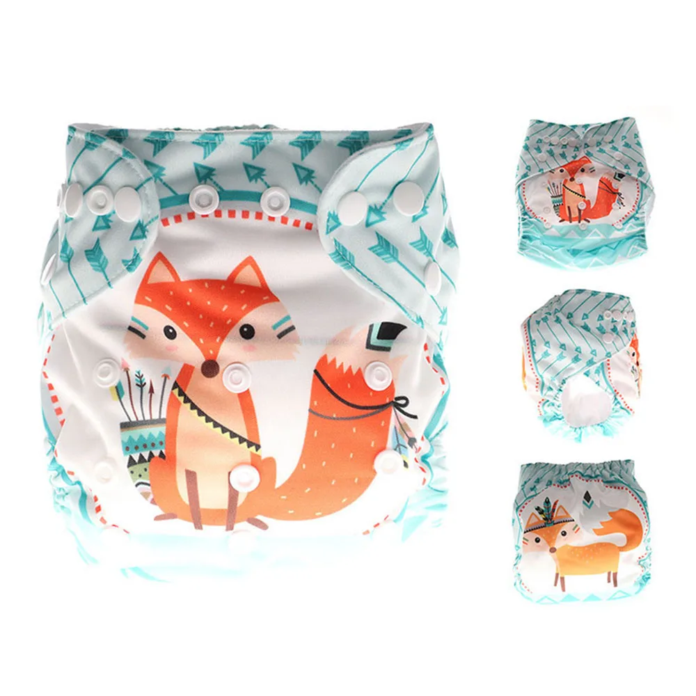 2 вида милых детских подгузников многоразовые моющиеся подгузники с рисунком