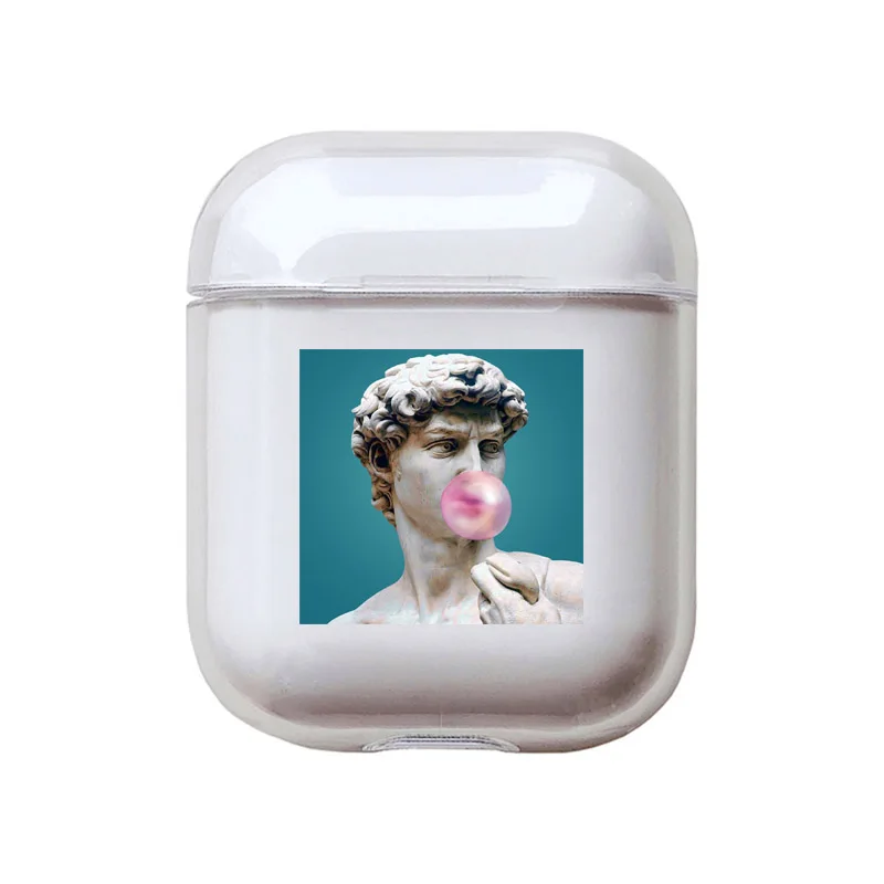 Твердый чехол с мультяшными буквами для Apple Airpods 2 Роскошный прозрачный наушников