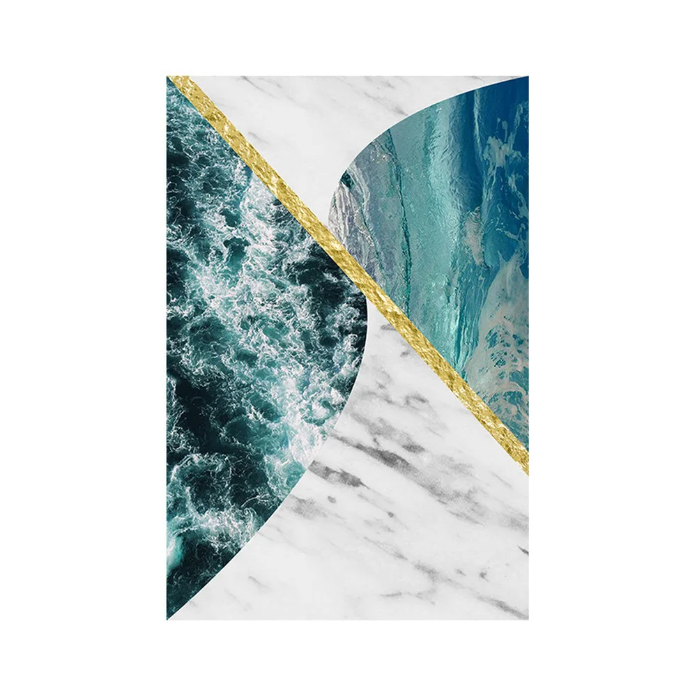 Европейская абстрактная Геометрическая мраморная круглая настенная Картина на