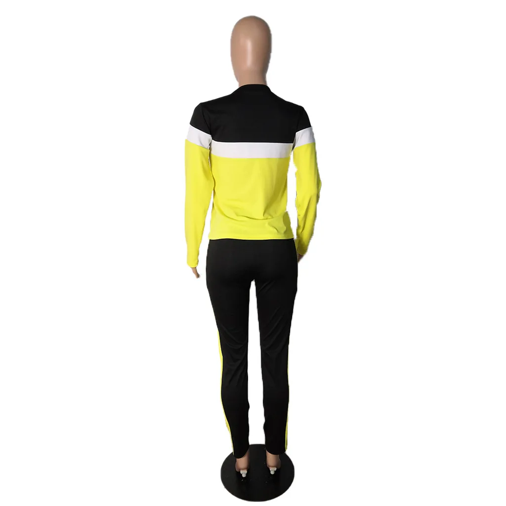 

Women Long Sleeve Colorblock Top & Pant Comfort Lounge Wear Two Piece Set Outfit