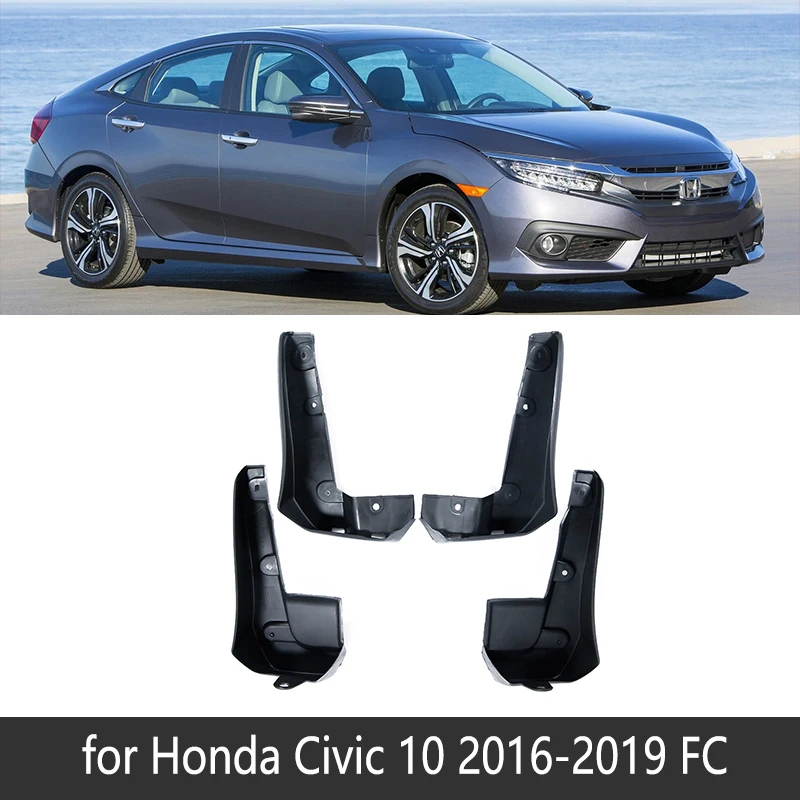 2016-2019 FC Брызговик для Honda Civic 2006~ fa fb FC щитки, Брызговики гвардии всплеск брызговика клапаном аксессуары 2007 2008 2009 2010 - Название цвета: 2016-2019 FC