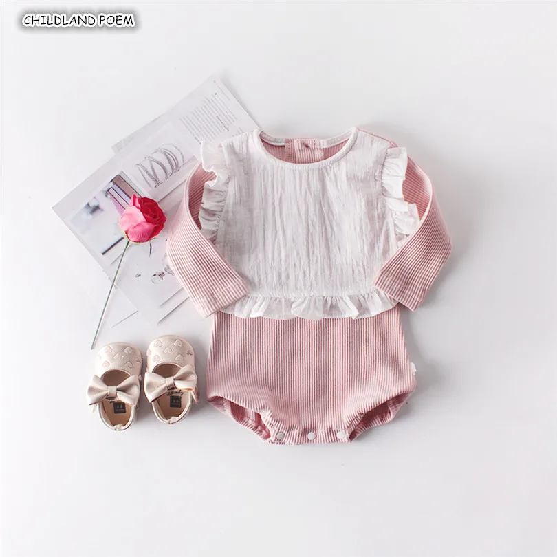 Для маленьких девочек Детский комбинезон на весну-осень для новорожденных