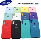 Жидкий силиконовый чехол для Samsung Galaxy A11 A31, шелковистая мягкая на ощупь задняя защитная крышка для galaxy a11, samsung galaxy a31, 12 цветов