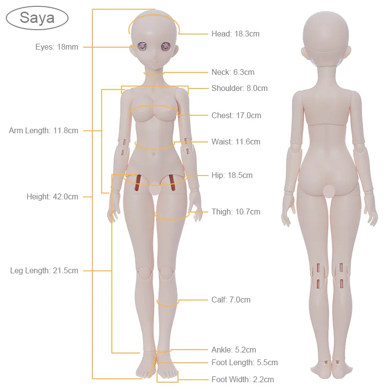 Кукла Saya 1/4 шарнирная 42 см из смолы ACGN полный комплект DD MDD Msd кукла милая