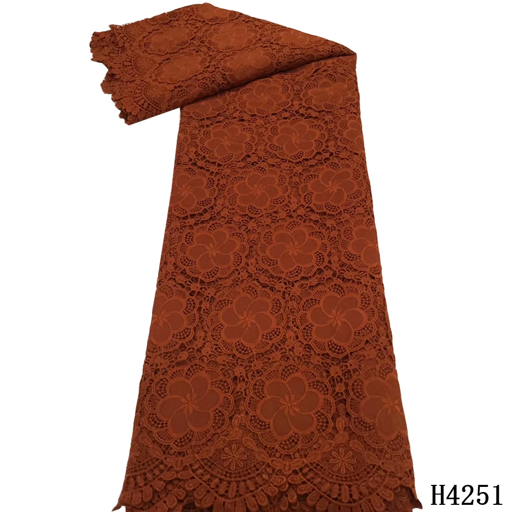 

Lace Fabric Guipure Lace African Lace 2020 High Qaulity Burnt Orange Cord Lace Water Souble Nigerian Lace Fabric For Party Dress