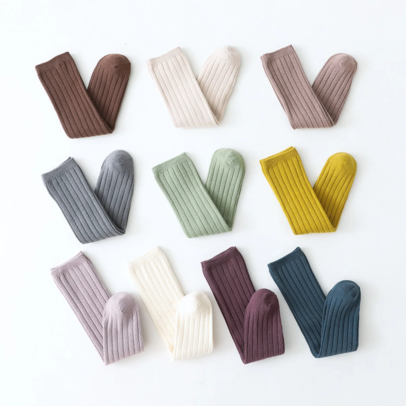 

Adult Children's Baby Socks Solid Color Pit Strip In Tube Children's Socks And Knee Socks High Antislip Stockings Socks