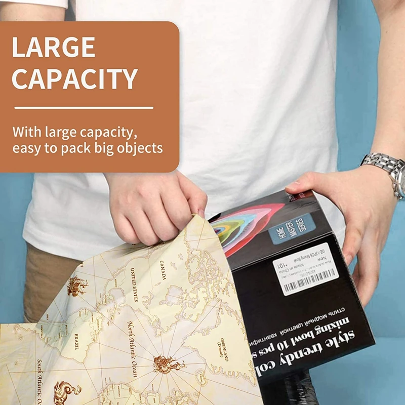 

50PCS 10x13 Inch World Map Pattern Poly Mailers,Self-adhesive Express Storage Bag for Mail Orders Delivery