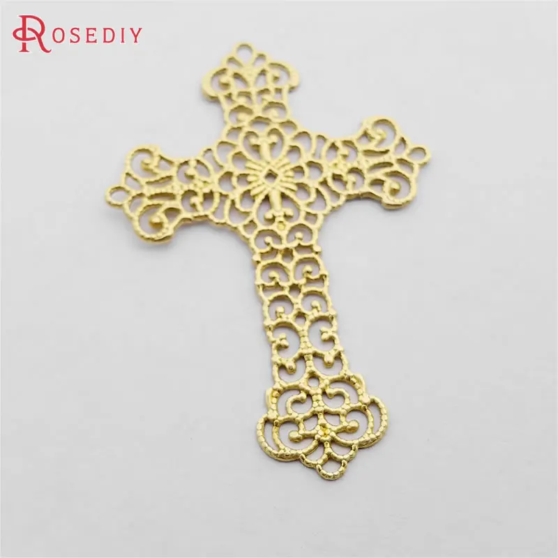 

(30336-G)20PCS 52x37MM Not plated color Brass Big Cross Charms Pendants Jewelry Making Supplies Diy Findings Accessories